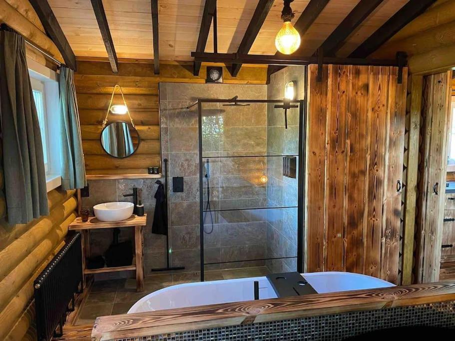 Knusse En Gezellige Blokhut De Bijenstal Villa Dedemsvaart Exteriör bild